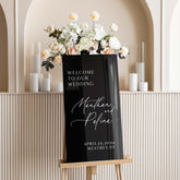 Black Acrylic Welcome Sign for Wedding Reception Decor -RR